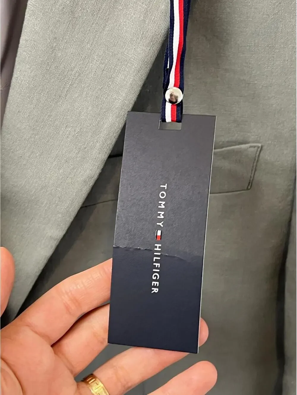 Tommy Hilfiger Mens Conrad Modern Fit Linen Blend Sport Coat Sage Green